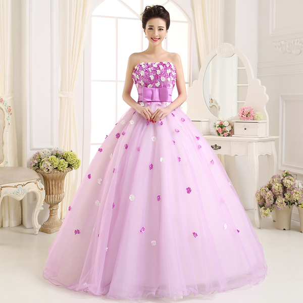 新娘彩纱新款2015主题影楼彩色婚纱礼服 演出服蓬蓬裙独唱晚礼服