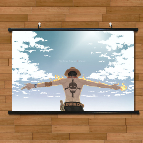 动漫海贼王艾斯回忆背影海报挂轴画有框画卧室网吧装饰画壁画墙画