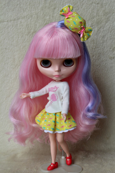 takara blythe小布娃娃大头妹b女裸娃 粉红色糖果娃娃 适合改娃