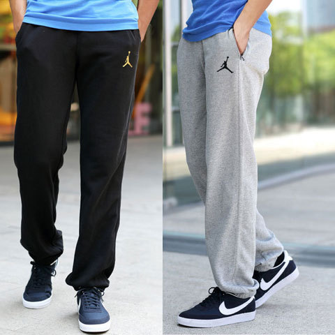 正品代购飞人乔丹运动裤纯棉男长裤收口小脚卫裤针织冬款加厚加绒