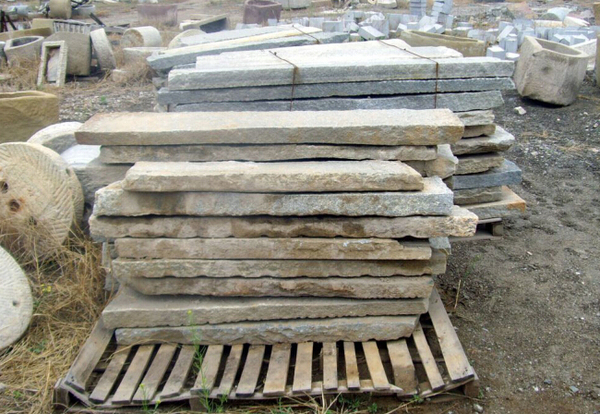 供应曲阳老石雕 花岗岩旧铺路 旧青石条石板 园林铺路石 量大从优