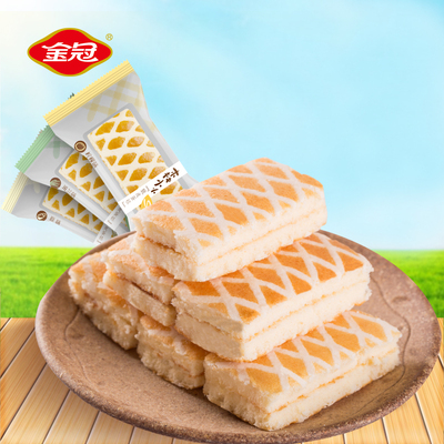 金冠森小小脆皮蛋糕500g蒸蛋糕西式糕点心早餐小面包休闲零食小吃