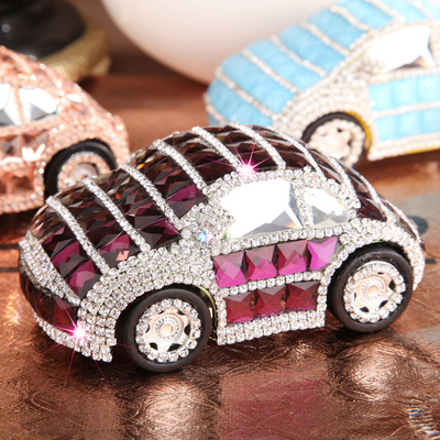 镶钻车模 汽车香水座内饰 水晶水钻 车载/车用香水瓶 甲壳虫摆件