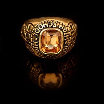 戒指男包邮美国西点军校复古霸气戒指男朋克哥特宝石钛钢戒指男士