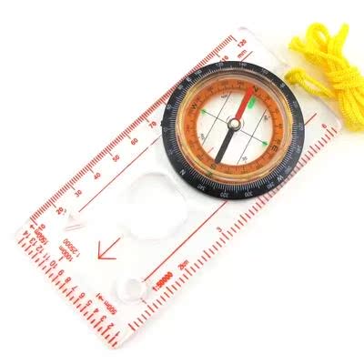 户外 定向越野军罗盘地图尺放大测量多功能指南北针 edc装备dc-45