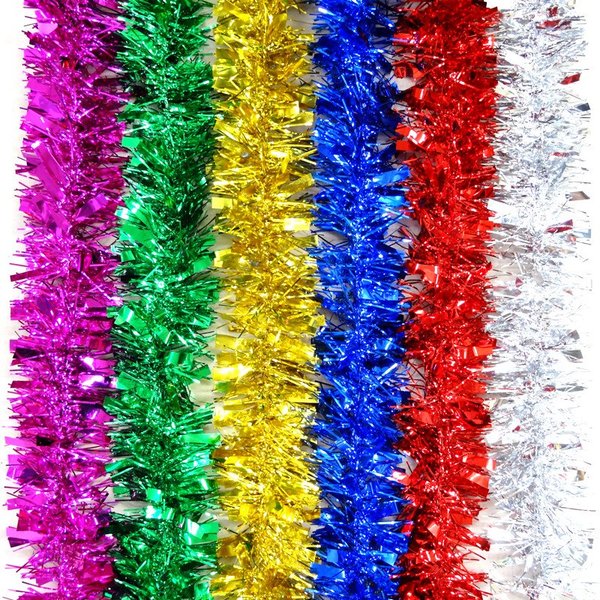 批发新年春节装饰品彩条拉花彩带毛条加密加粗幼儿园教室布置拉条