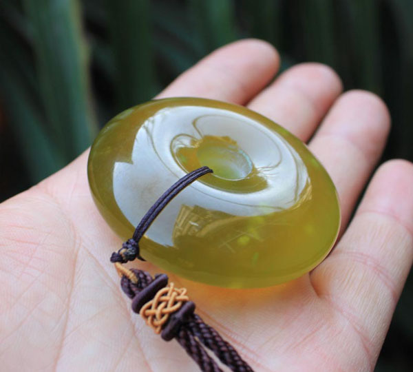 【印象蓝田】黄金玉手把件 大平安扣手把玩 蓝田玉把件大量批发