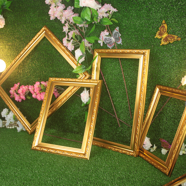 欧式婚庆道具相框 塑料金色镜框 舞台背景装饰 结婚影楼拍摄摆件