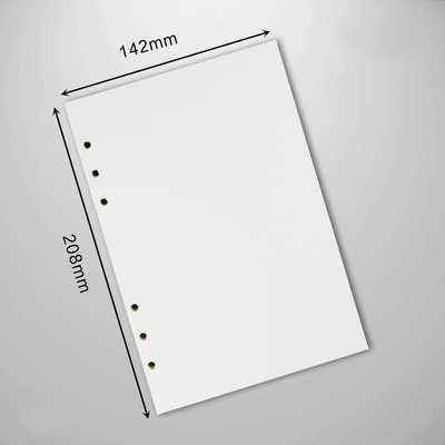 5寸a5空白道林紙活頁本芯 80張