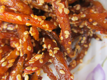 象山特产 石浦特产 即食 鳗鱼丝香辣蜜汁芝麻 辣鱼丝辣条 小样5元包邮