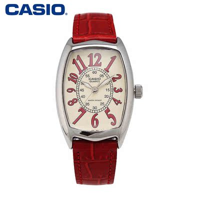 正品casio新款卡西欧女士手表经典复古皮带女表腕表ltp-1208e-9b2