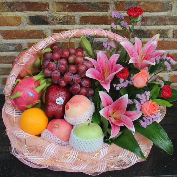 深圳送礼 新鲜超市水果篮鲜花速递 中秋节日拜访果篮 送货上门