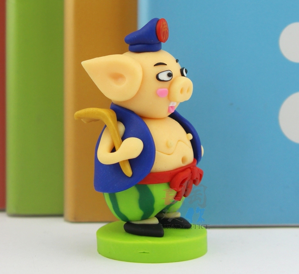 新年礼物 儿童礼品 礼物 装饰 软陶摆件 公仔 q版西游记 -猪八戒