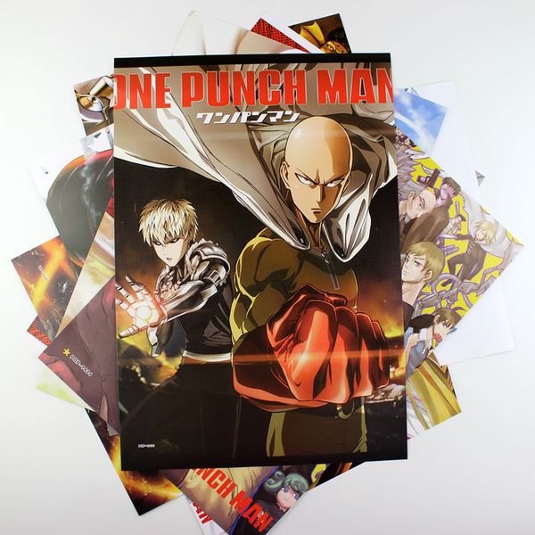 one punch-man 一拳超人 埼玉動漫周邊 8張裝海報貼畫牆貼壁畫