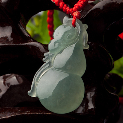 特价限时5折秒杀*a货冰种翡翠挂件如意玉葫芦吊坠*高级版