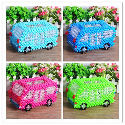 diy手工串珠 汽车纸巾盒材料包抽纸盒 散珠子工艺品 家居制作饰品