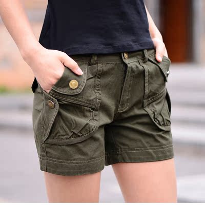 秋季新款军装短裤 女装工装裤热裤 运动休闲短裤女户外迷彩短裤潮