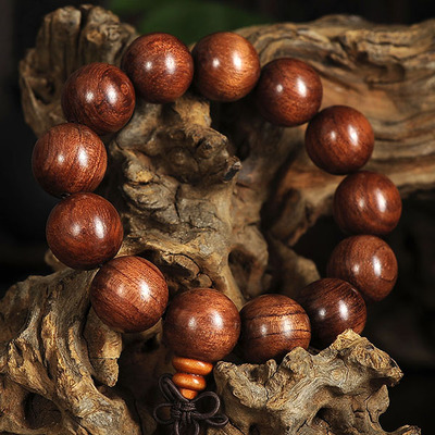 大藏禅饰 佛教用品 天然木材巴西花梨佛珠念珠手串手链做工精美