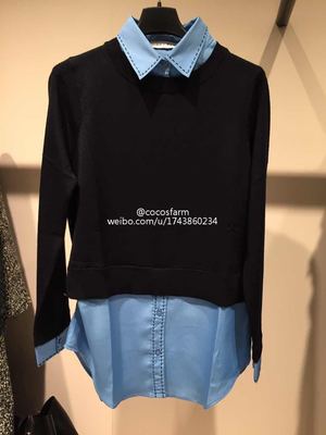 米兰代购 Sandro 衬衫针织假两件 上衣