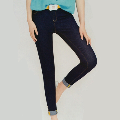 蒙蝶专柜正品2016春款女裤百搭修身显瘦裤子牛仔九分小脚裤_价格_评价