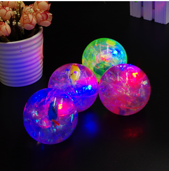 新款儿童发光玩具闪光65cm透明水晶弹力球跳跳球夜市地摊玩具批发