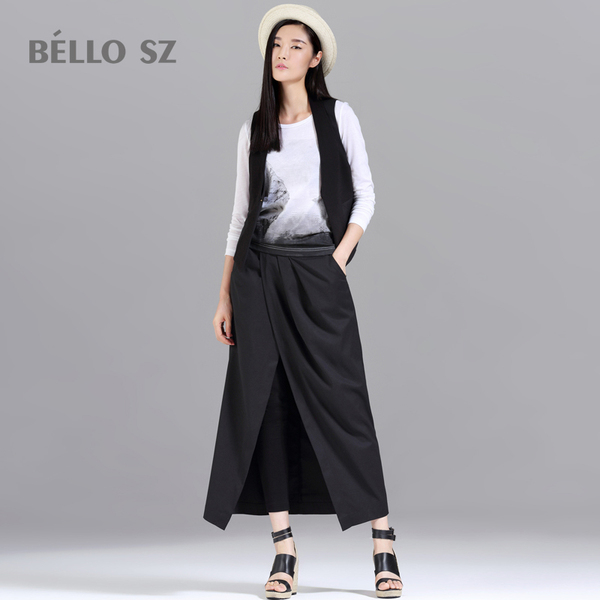 bello sz贝洛安2014秋装新款时尚个性百搭小脚紧身九分裙裤女