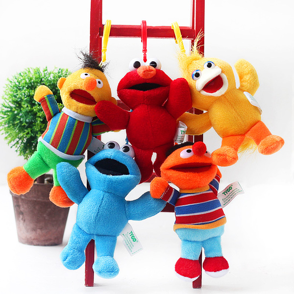 芝麻街公仔毛绒玩具红蓝艾莫公仔钥匙挂件婚庆礼物