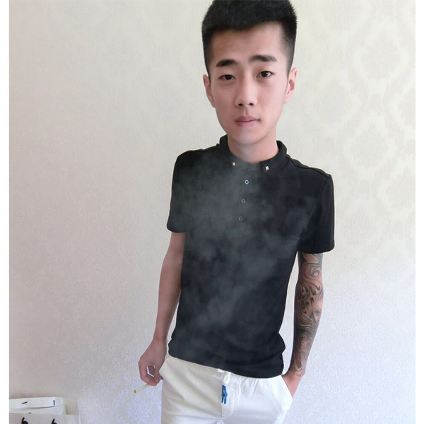 潮男地带8快手红人刘叉叉高迪同款短袖polo衫男纯色半袖翻领短袖