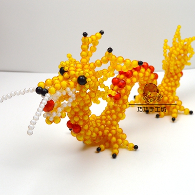手工diy串珠龙材料包/十二生肖散珠子批发/动物/亚克力摆件工艺品