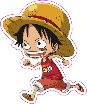 可移除防水 海贼王 路飞 大号电瓶车贴滑板背景墙笔记本粘纸2573