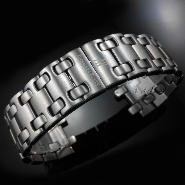 实心钢表链 钢带ap皇家橡树凸口表带 28mm 男 手表配件 精钢表带