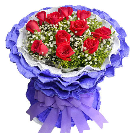 红蓝玫瑰11朵乌鲁木齐同城鲜花速递石河子昌吉七夕礼物哈密库尔勒