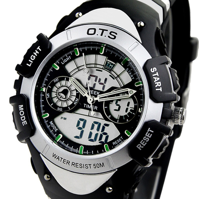 ots儿童手表男孩led运动表防水登山多功能男初中生学生电子表时尚