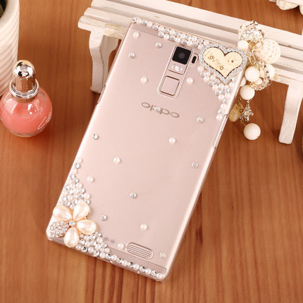 oppor7 plus手机壳水钻 oppo r7plus手机套超薄硬保护镶钻女奢华