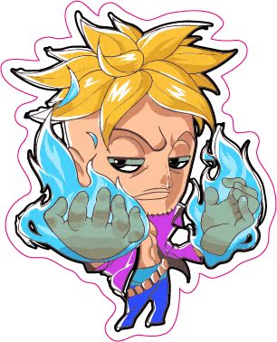 可移除防水 海贼王马尔科 大号电瓶车贴滑板背景墙笔记本粘纸2606