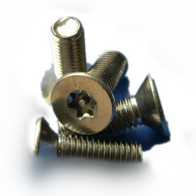 m5不锈钢梅花槽带针沉头机螺丝/平头内六角花型带柱防盗螺丝