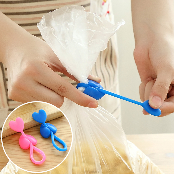 懒角落 环保矽胶塑料袋封口夹 食品袋束口捆绑扎带 单个售62834