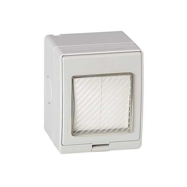 防水开关 户外 浴室防水开关 2位单控开关防雨 厨房双开面板开关