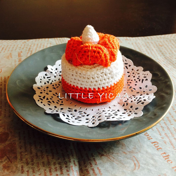 手工毛线 个性礼品 钩针编织小物成品 可爱水果蛋糕