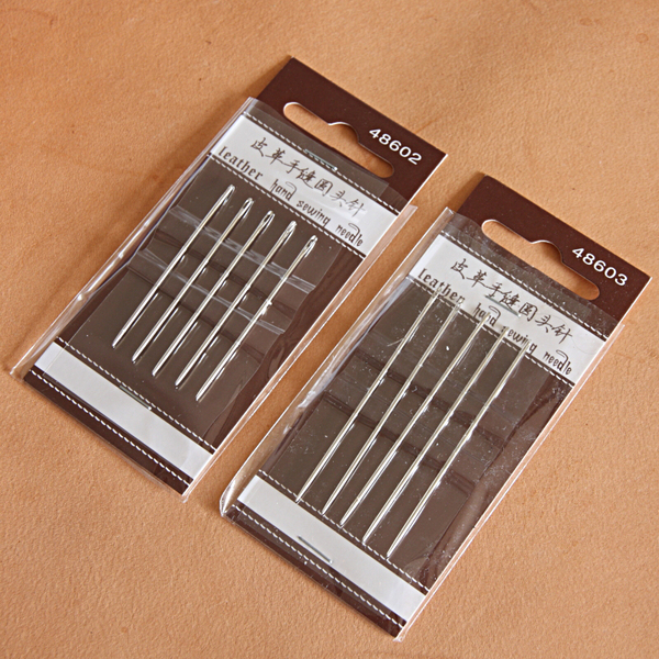 专业皮艺工具皮革圆头手缝套针(5支装) 手缝针 大