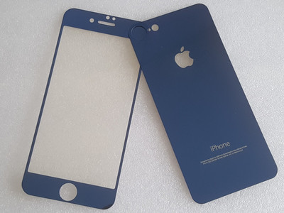 苹果7钢化玻璃膜蓝色iphone7plus前后手机保护膜高清全屏防爆彩膜
