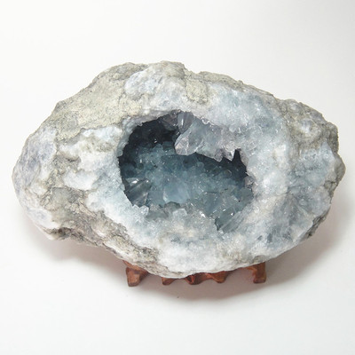 天然天青石原石蓝晶洞摆件天青石聚宝盆摆件矿物晶体教学标本收藏