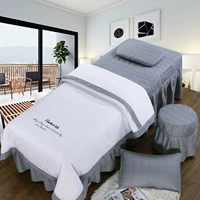 Đơn giản thêu bông denim bedspread vẻ đẹp massage salon massage bedspread bìa dày gia đình duy nhất của trí thứ tư với lỗ - Trang bị tấm bộ ga giường spa