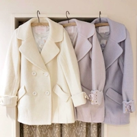 Áo mùa đông Nhật Bản của phụ nữ mới ngọt ngào cơ sở đôi ngực áo len dài áo khoác len