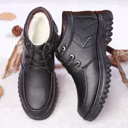 Giày cotton nam mùa đông nam ấm áp cộng với nhung dày cao giúp giày cotton nam trung niên giày đế mềm chống trơn trượt