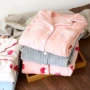 Áo ngủ mùa thu và mùa đông cho nữ Áo ngủ dày ấm áp dài tay một mảnh mở dịch vụ tại nhà đồ ngủ nam hàn quốc