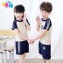 Mùa hè đồng phục nam và nữ mới tùy chỉnh trẻ em thời trang tay ngắn màu cotton phù hợp với quần áo mẫu giáo thể thao shop thời trang trẻ em