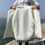 Áo khoác denim có đệm cotton nữ mùa thu đông 2018 mới dành cho học sinh Hàn Quốc rộng rãi cộng với áo khoác cotton nhung dày áo phao parka nữ