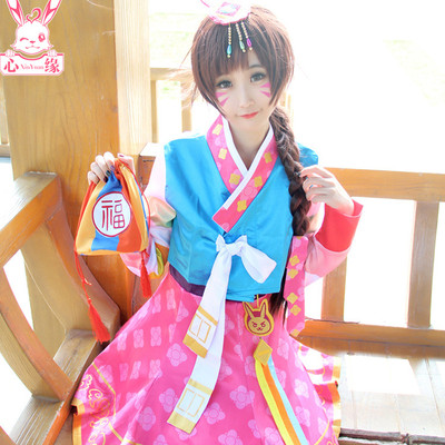 taobao agent Spot Overwatch D.va Song Hana Old New Year Skin Hanbok cosplay clothing female DVA wig