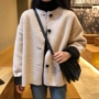 Áo khoác len lông cừu dày mùa thu đông 2018 phiên bản Hàn Quốc mới của áo khoác ngắn tay hoang dã retro shop đồ nữ